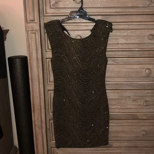 Black Gold Sexy Sparkly Dress